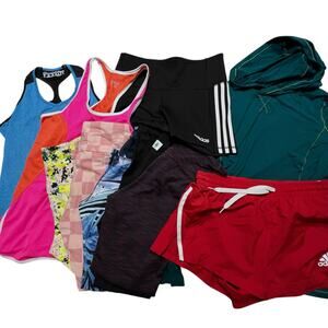 Women’s Athketic Bundle M Adidas Old Navy Leggings Champion Fabletics Lot 10 pcs